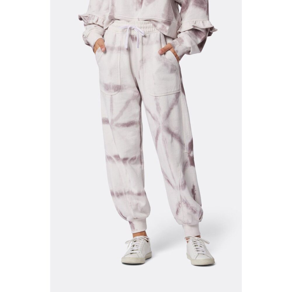 Soft Joie Womens Jogger Pants XL Purple White Tie Dye Cotton Witney Loungewear